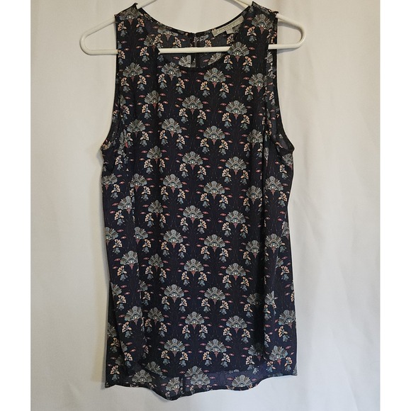 Daniel Rainn Womens Floral Sleeveless Blouse‎ Size M Medium Blue Tank Top - Picture 1 of 7